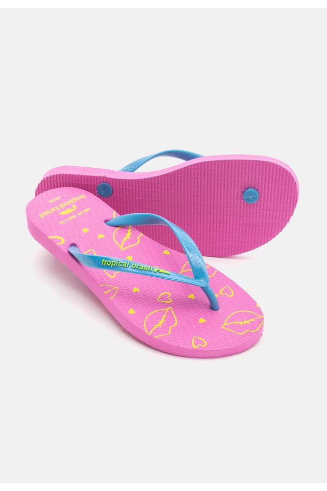 Chinelo-Tropical-Brasil-Estampado-Slim-Rosa