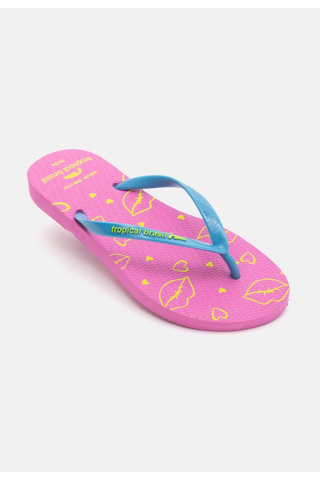 Chinelo-Tropical-Brasil-Estampado-Slim-Rosa