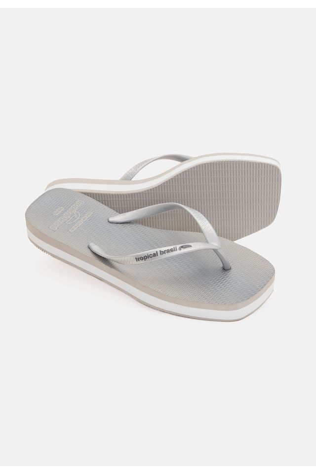 Chinelo-Tropical-Brasil-Tamanco-Flarform-Prata-com-Cinza