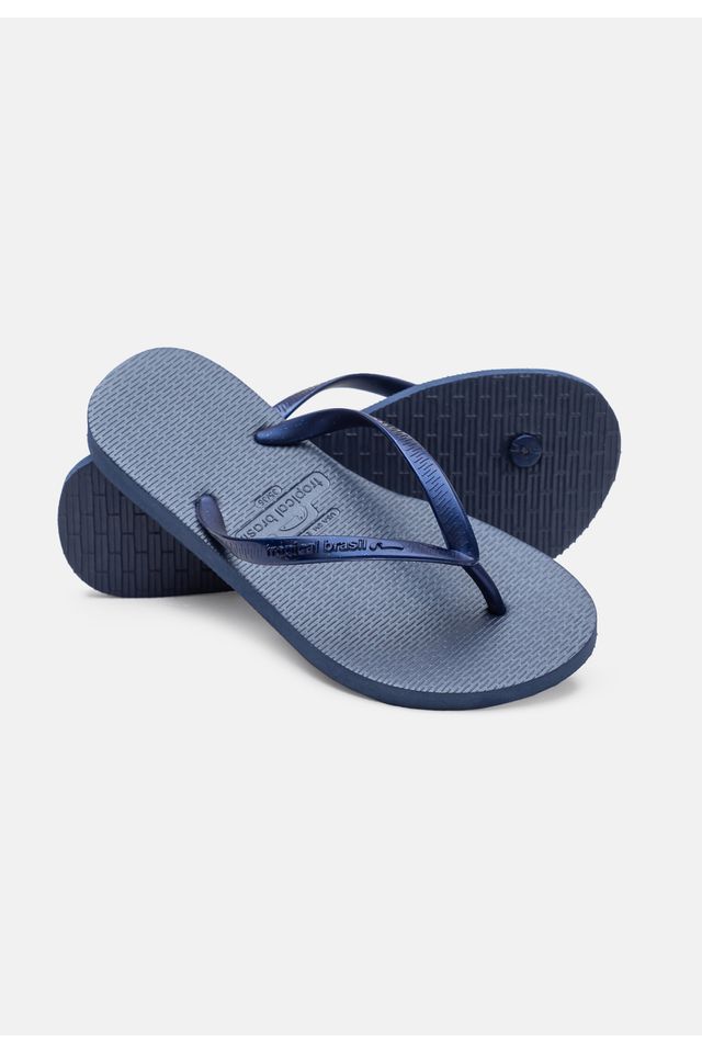 Chinelo-Tropical-Brasil-Bi-Color-Slim-Azul-Metalizado-com-Azul-Marinho
