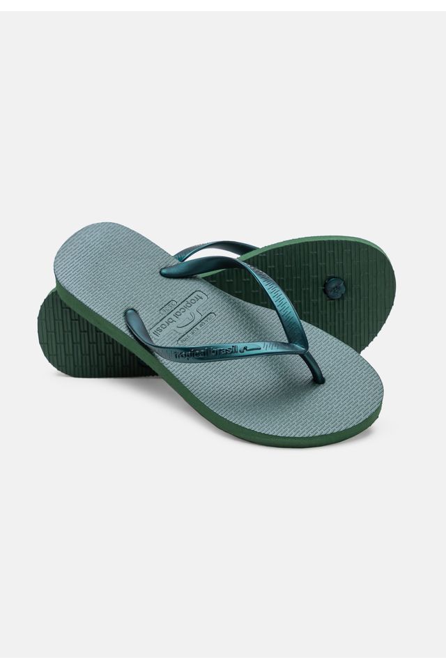 Chinelo-Tropical-Brasil-Bi-Color-Slim-Verde-Metalizado-com-Verde-Militar