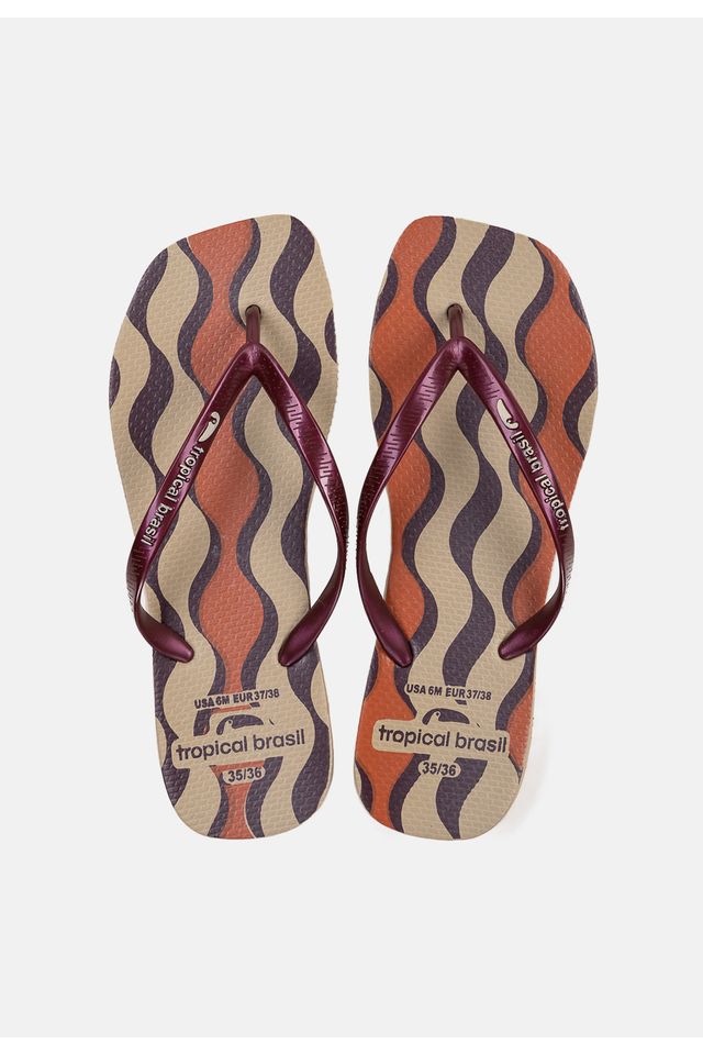Chinelo-Tropical-Brasil-Quadradinha-Estampado-Bordo-Perolado-com-Areia