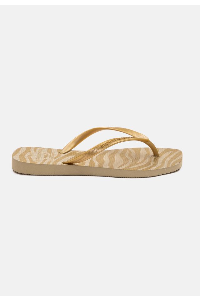 Chinelo-Tropical-Brasil-Quadradinha-Estampado-Dourado-com-Areia