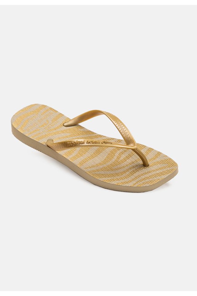 Chinelo-Tropical-Brasil-Quadradinha-Estampado-Dourado-com-Areia