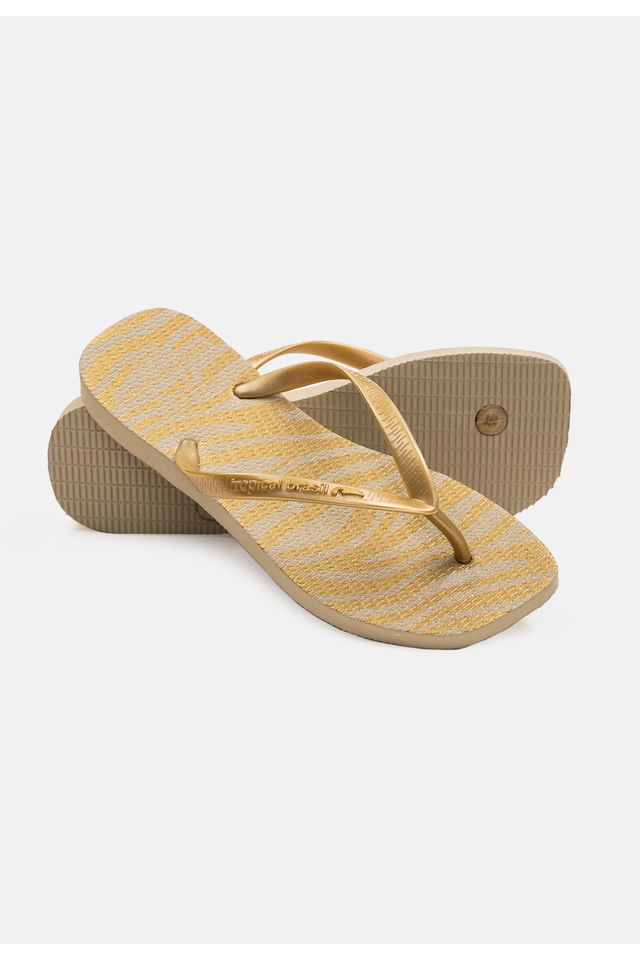 Chinelo-Tropical-Brasil-Quadradinha-Estampado-Dourado-com-Areia