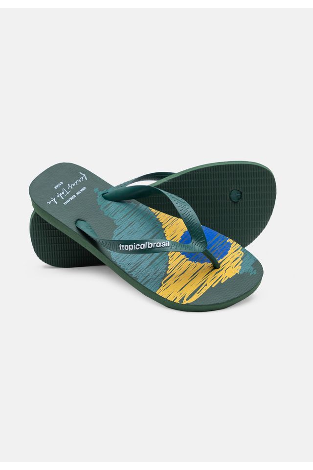 Chinelo-Tropical-Brasil-Estampado-Verde-Militar