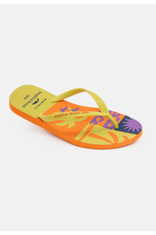 Chinelo-Tropical-Brasil-Estampado-Slim-Lima-com-Laranja