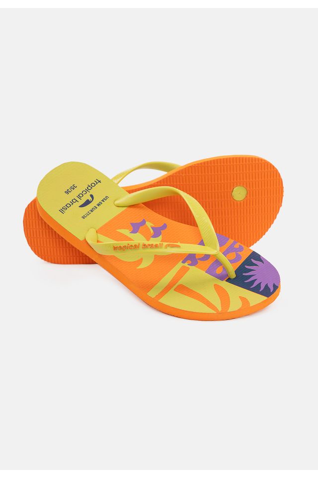 Chinelo-Tropical-Brasil-Estampado-Slim-Lima-com-Laranja