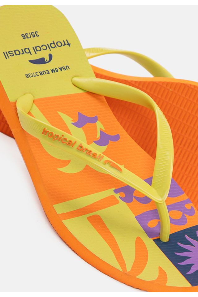 Chinelo-Tropical-Brasil-Estampado-Slim-Lima-com-Laranja