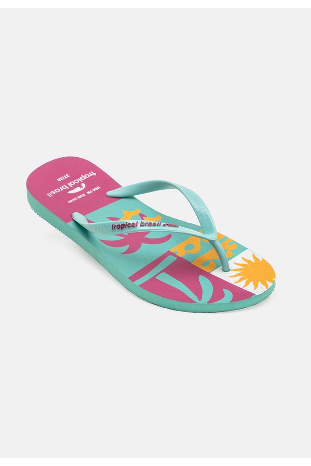 Chinelo-Tropical-Brasil-Estampado-Slim-Ciano-com-Turquesa