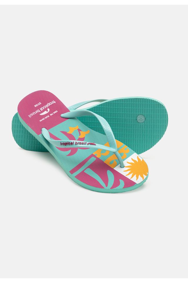 Chinelo-Tropical-Brasil-Estampado-Slim-Ciano-com-Turquesa