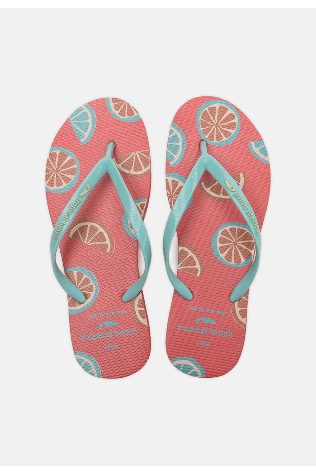 Chinelo-Tropical-Brasil-Estampado-Slim-Ciano-com-Goiaba