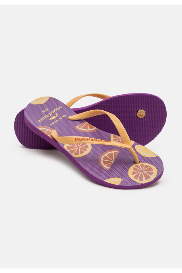 Chinelo-Tropical-Brasil-Estampado-Slim-Amarelo-com-Roxo