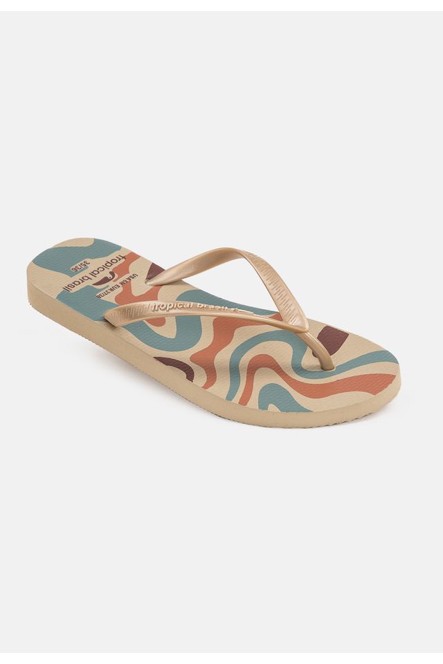 Chinelo-Tropical-Brasil-Estampado-Slim-Gold-com-Areia