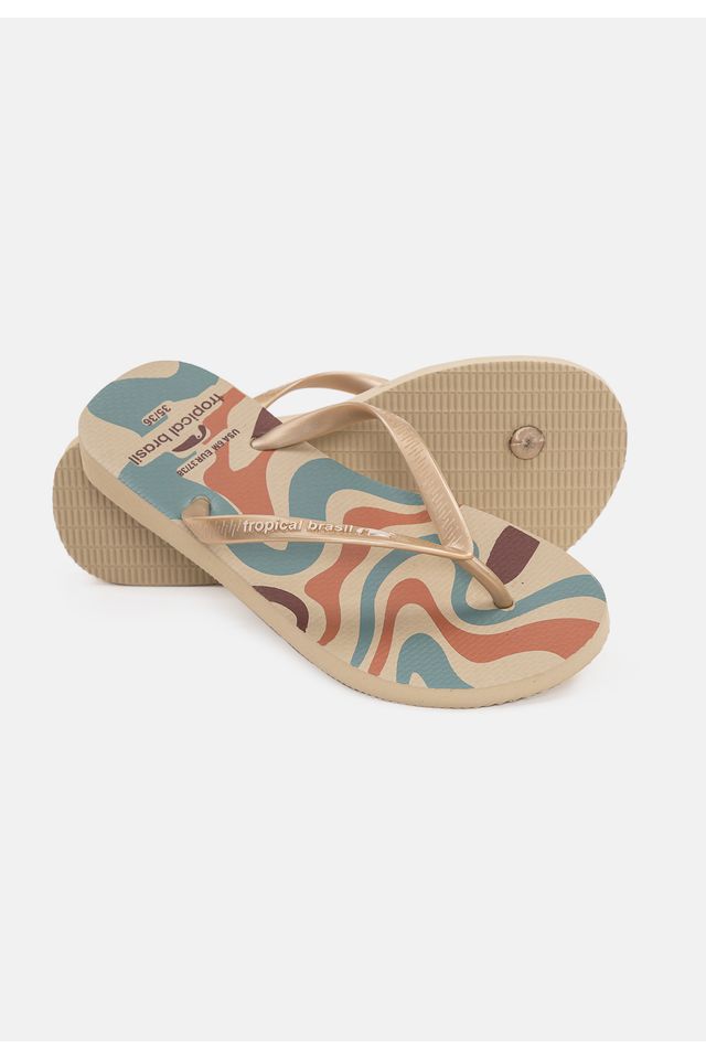 Chinelo-Tropical-Brasil-Estampado-Slim-Gold-com-Areia