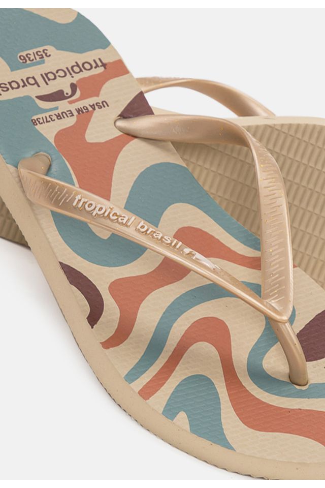 Chinelo-Tropical-Brasil-Estampado-Slim-Gold-com-Areia