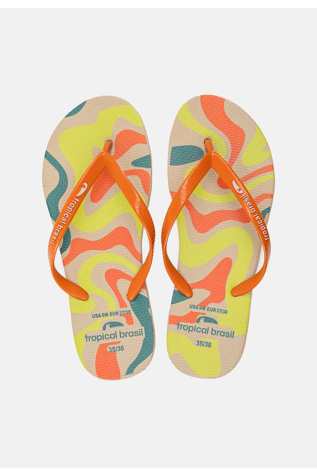 Chinelo-Tropical-Brasil-Estampado-Slim-Ocre-com-Areia