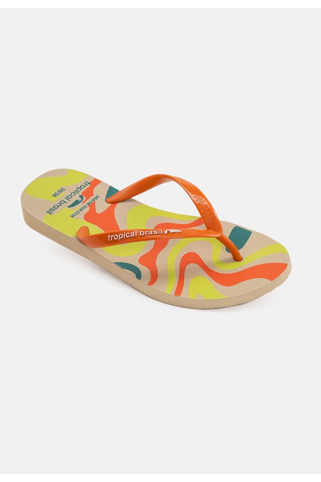 Chinelo-Tropical-Brasil-Estampado-Slim-Ocre-com-Areia