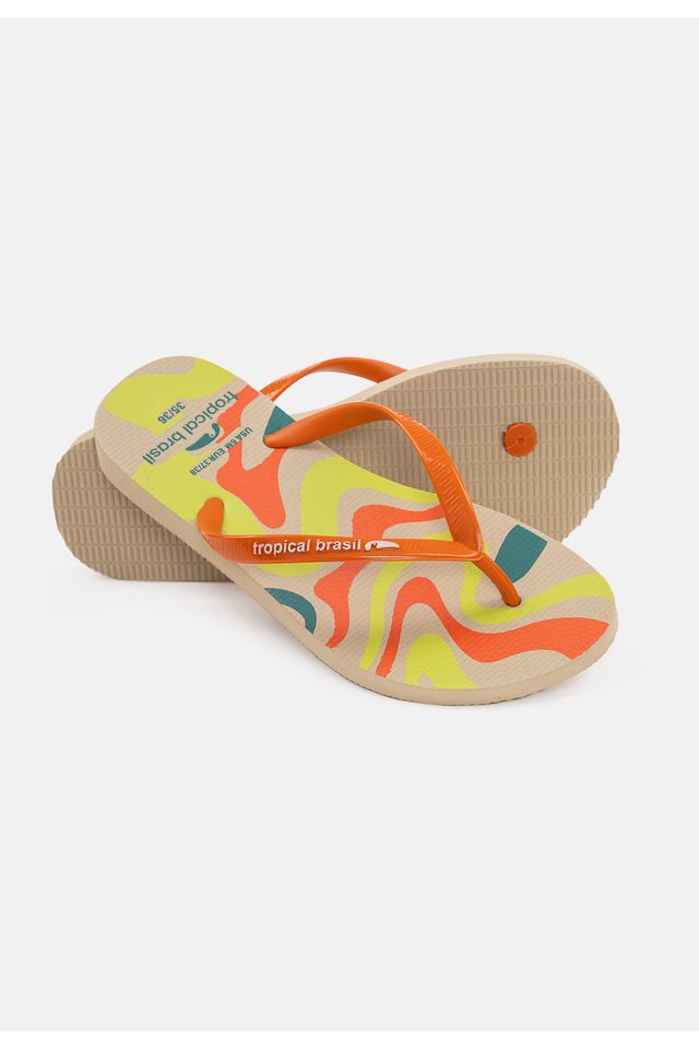 Chinelo-Tropical-Brasil-Estampado-Slim-Ocre-com-Areia