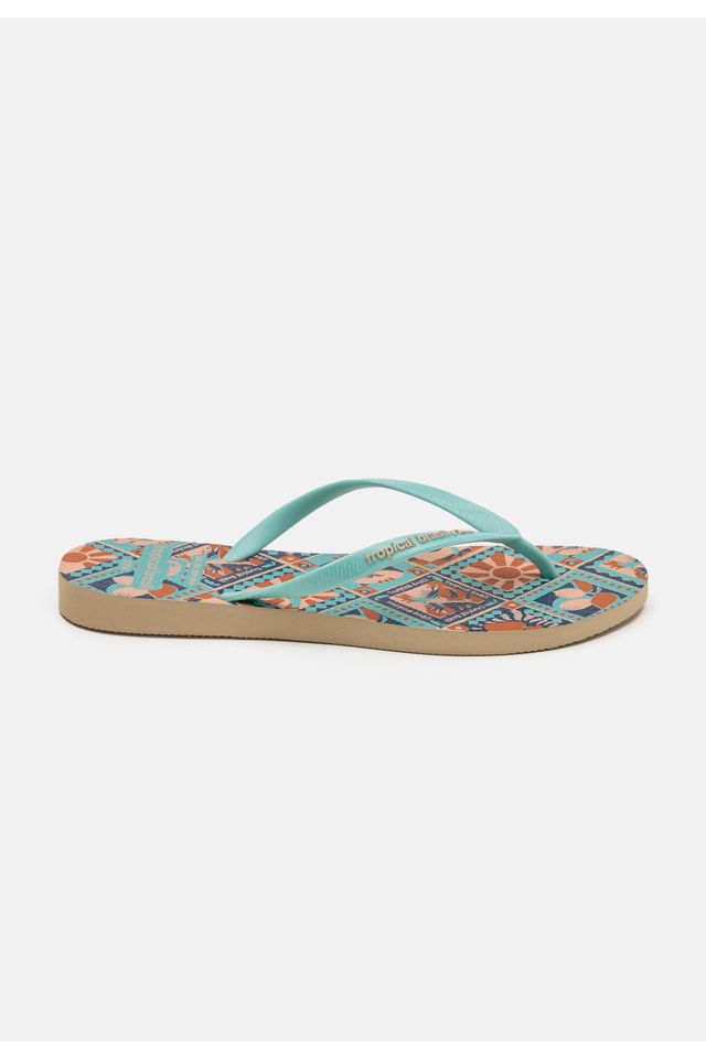 Chinelo-Tropical-Brasil-Estampado-Slim-Ciano-com-Areia