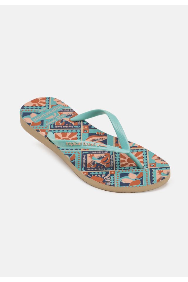 Chinelo-Tropical-Brasil-Estampado-Slim-Ciano-com-Areia