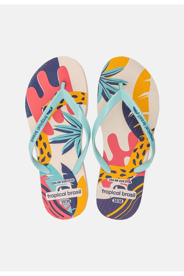 Chinelo-Tropical-Brasil-Estampado-Slim-Ciano-com-Off-White Chinelo-Tropical-Brasil-Estampado-Slim-Ciano-com-Off-White