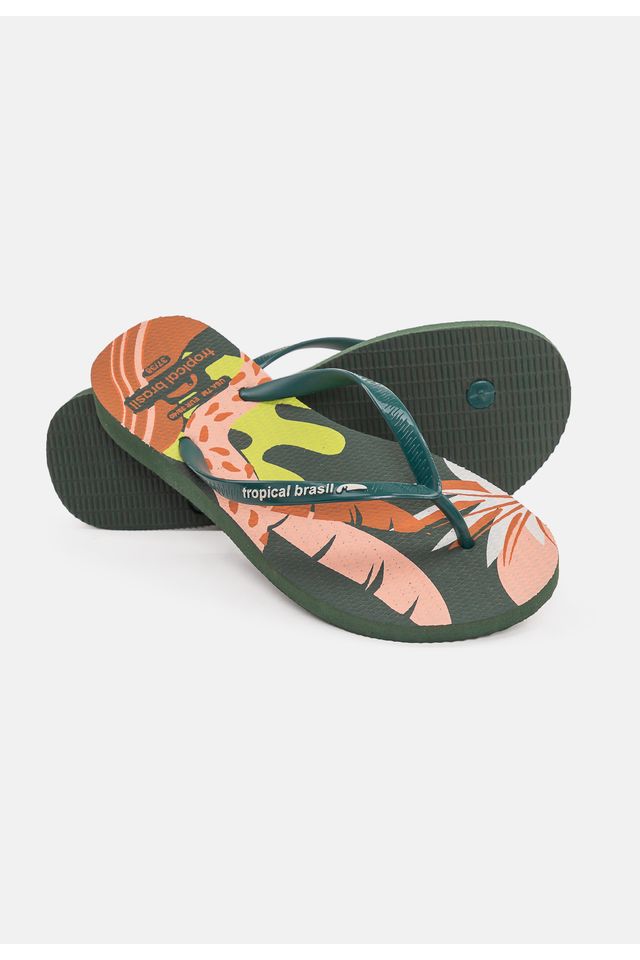 Chinelo-Tropical-Brasil-Estampado-Slim-Verde-Militar