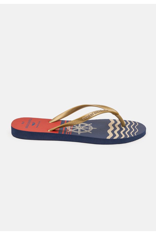 Chinelo-Tropical-Brasil-Estampado-Slim-Areia-Metalizado-com-Azul-Marinho