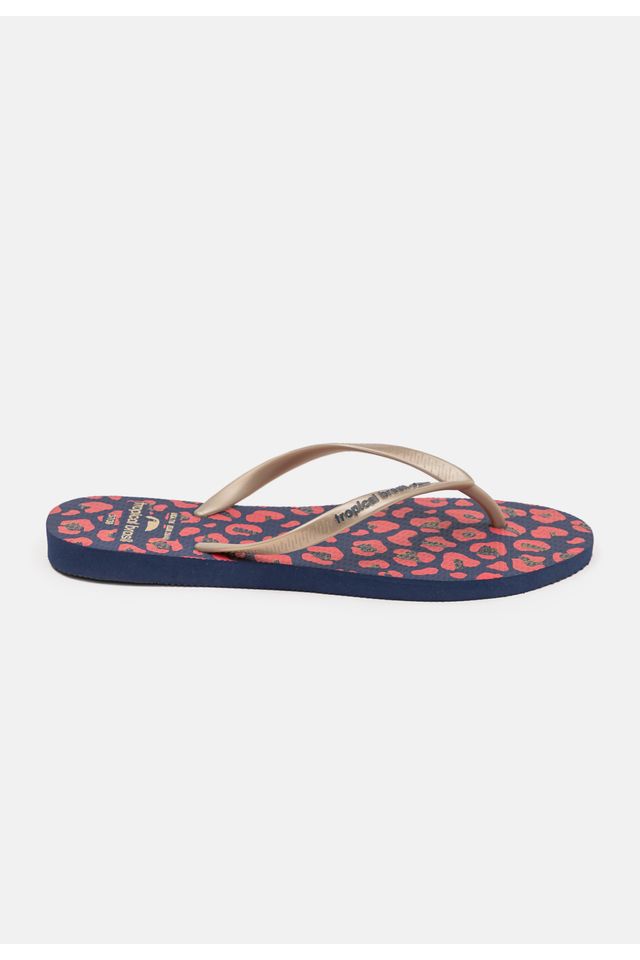 Chinelo-Tropical-Brasil-Estampado-Slim-Gold-com-Azul-Marinho