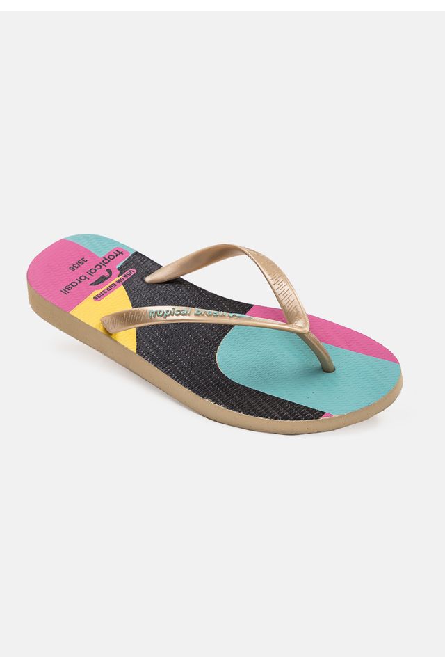 Chinelo-Tropical-Brasil-Estampado-Slim-Gold-com-Areia