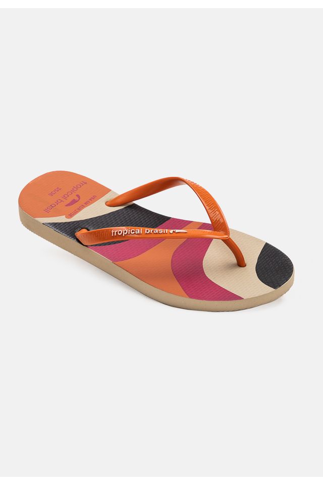 Chinelo-Tropical-Brasil-Estampado-Slim-Ocre-com-Areia