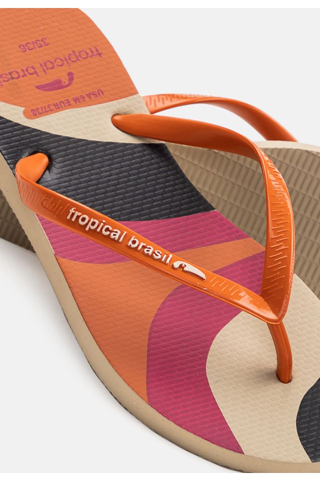 Chinelo-Tropical-Brasil-Estampado-Slim-Ocre-com-Areia