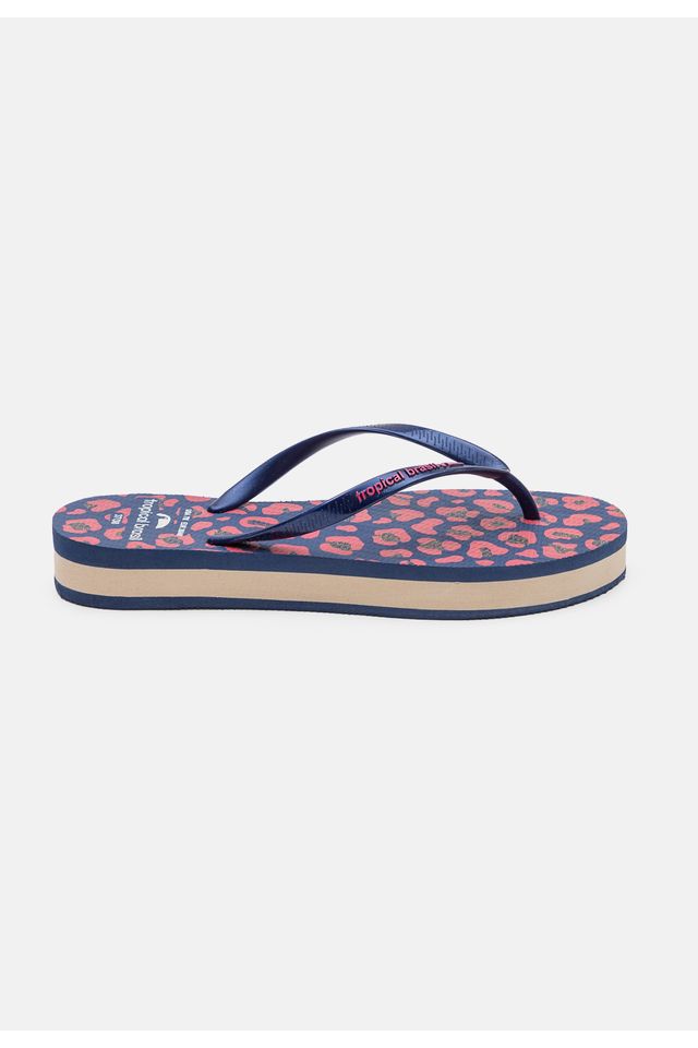 Chinelo-Tropical-Brasil-Tamanco-Estampado-Azul-Metalizado-com-Azul-Marinho