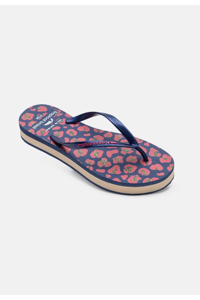 Chinelo-Tropical-Brasil-Tamanco-Estampado-Azul-Metalizado-com-Azul-Marinho