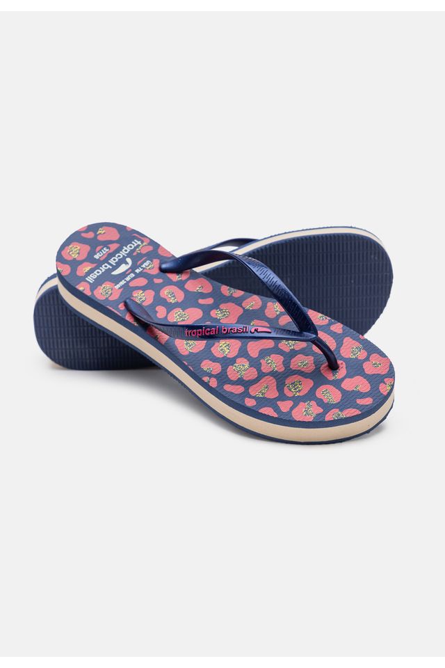 Chinelo-Tropical-Brasil-Tamanco-Estampado-Azul-Metalizado-com-Azul-Marinho