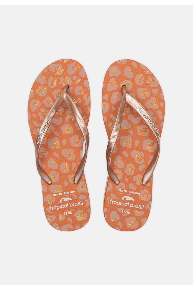 Chinelo-Tropical-Brasil-Tamanco-Estampado-Bronze-Perolizado-com-Ocre Chinelo-Tropical-Brasil-Tamanco-Estampado-Bronze-Perolizado-com-Ocre