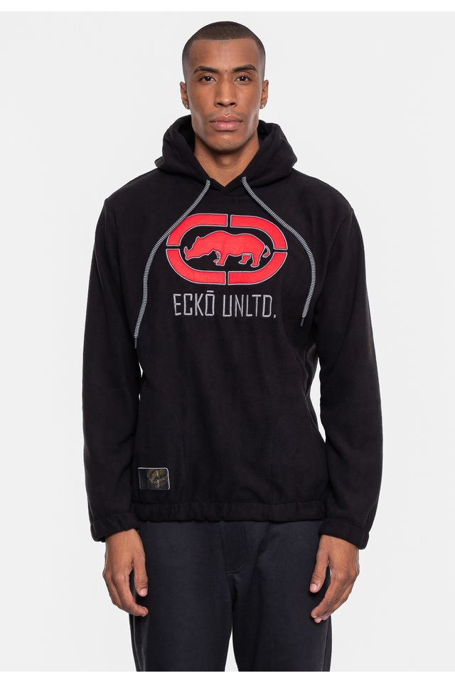 Moletom-Ecko-Canguru-Fechado-Teddy-Preto