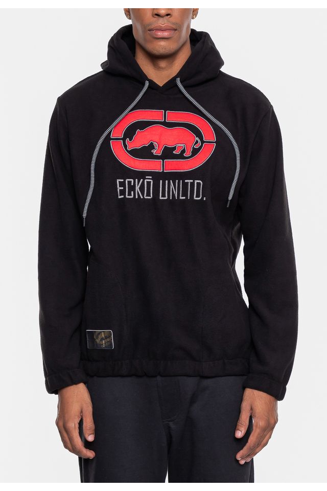Moletom-Ecko-Canguru-Fechado-Teddy-Preto