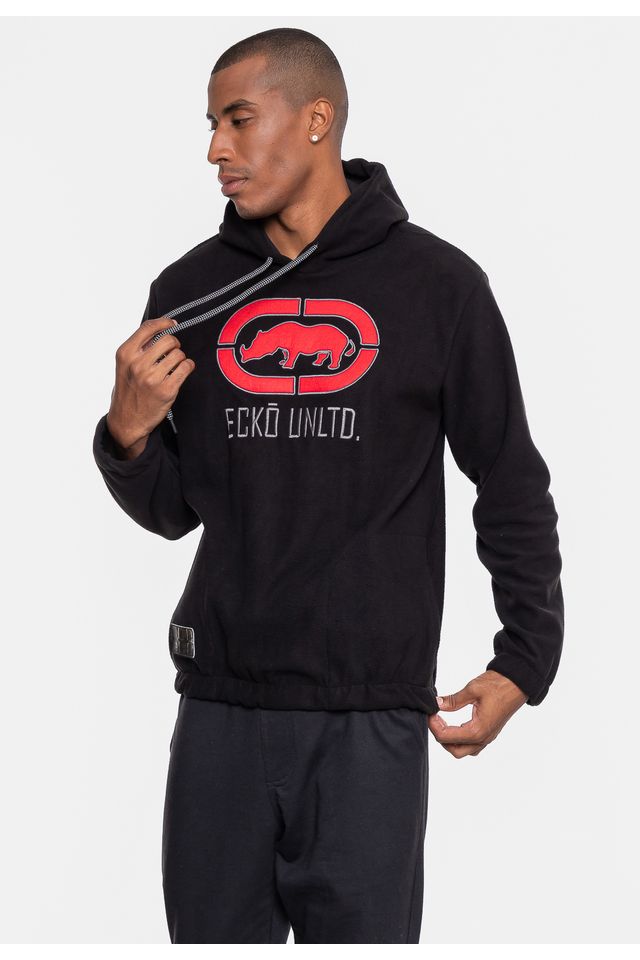 Moletom-Ecko-Canguru-Fechado-Teddy-Preto