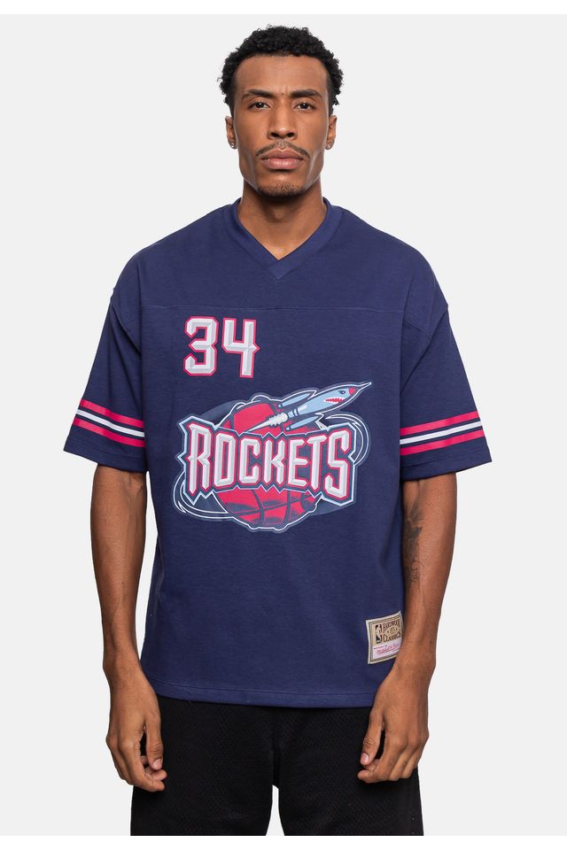 Camiseta-Mitchell---Ness-Oversize-Houston-Rockets-Azul-Marinho