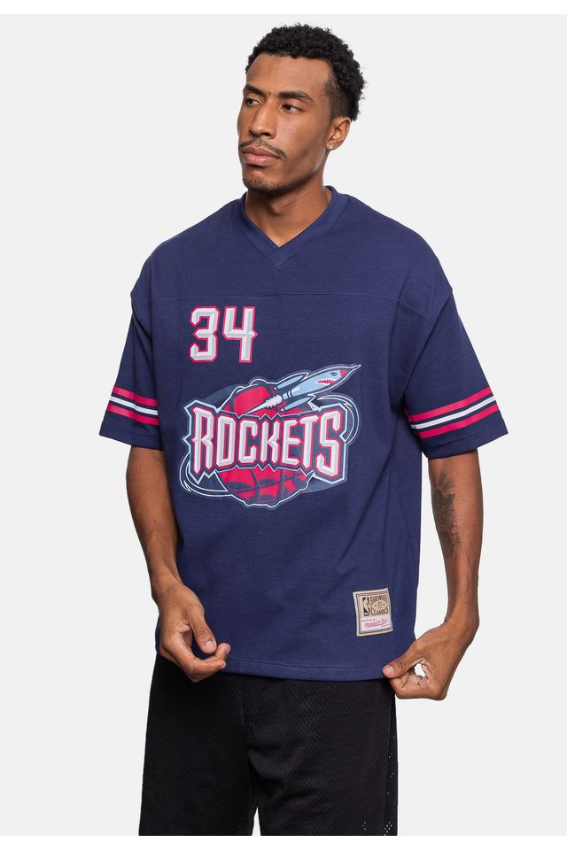 Camiseta-Mitchell---Ness-Oversize-Houston-Rockets-Azul-Marinho