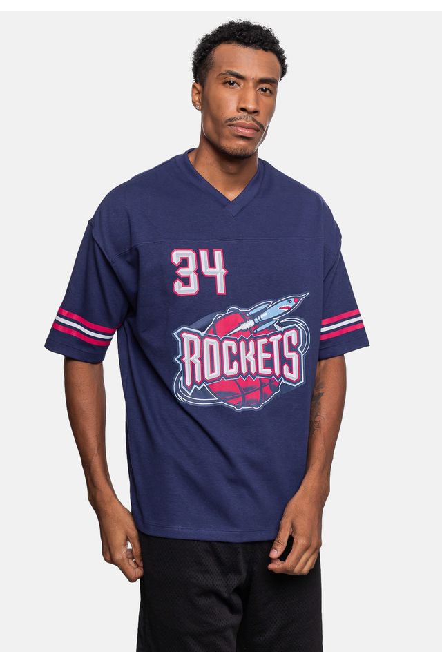 Camiseta-Mitchell---Ness-Oversize-Houston-Rockets-Azul-Marinho