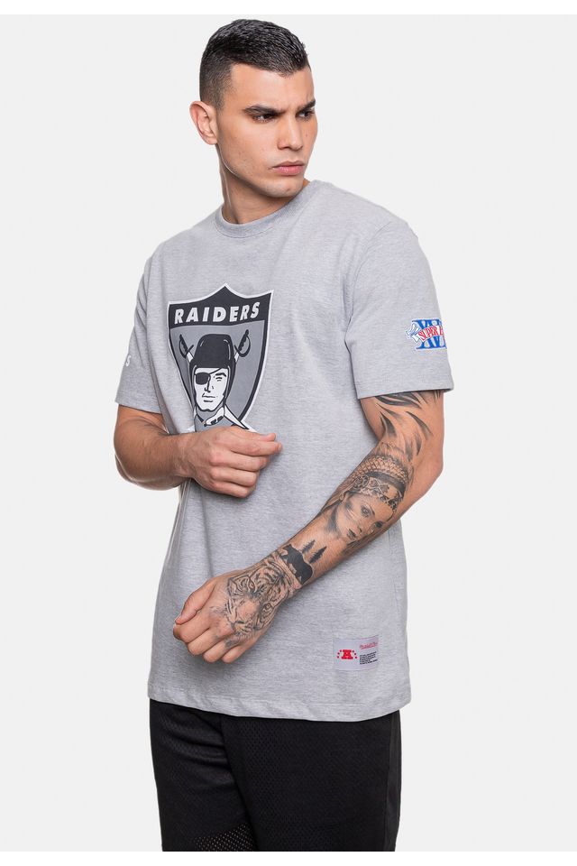 Camiseta-Mitchell---Ness-Las-Vegas-Raiders-Team-Original-Cinza-Mescla