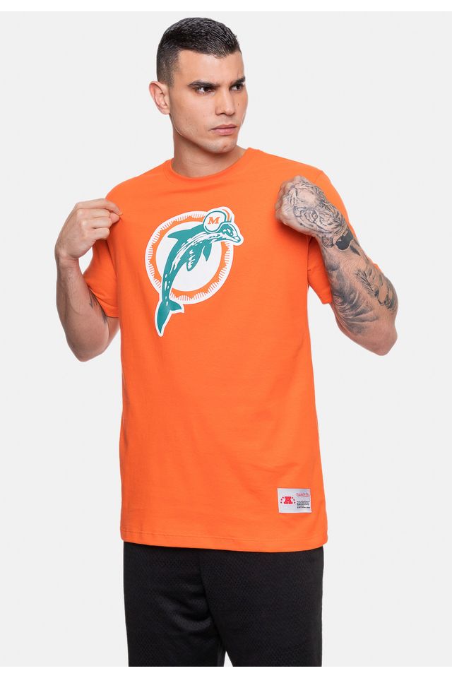 Camiseta-Mitchell---Ness-Miami-Dolphins-Team-Original-Laranja