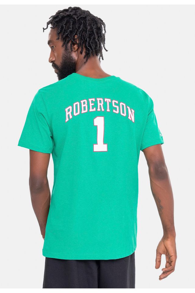 Camiseta-Mitchell---Ness-Name-And-Number-Oscar-Robertson-Milwaukee-Bucks-Verde