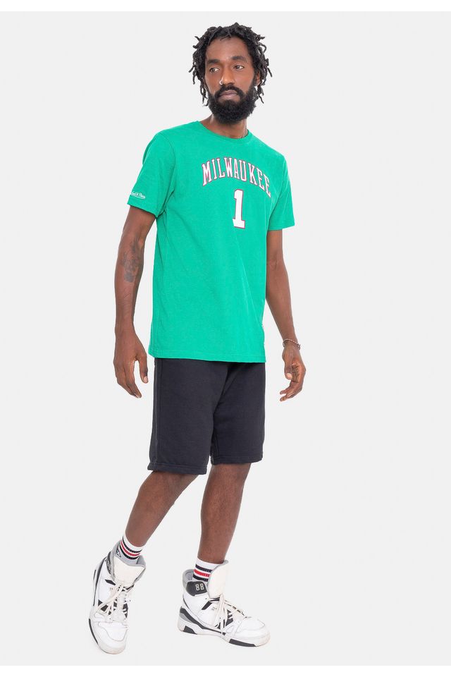Camiseta-Mitchell---Ness-Name-And-Number-Oscar-Robertson-Milwaukee-Bucks-Verde