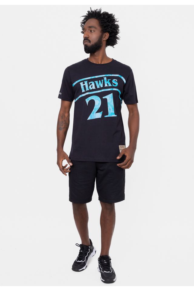 Camiseta-Mitchell---Ness-Tie-Dye-Black-Atlanta-Hawks-Preta