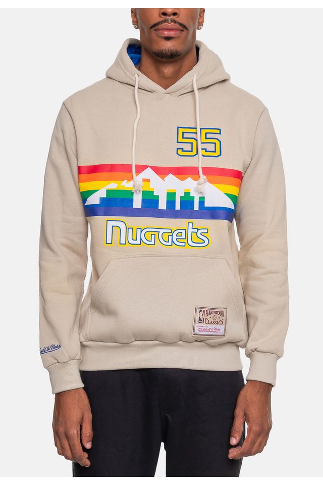 Moletom-Mitchell---Ness-Canguru-Denver-Nuggets-Dikembe-Mutombo-Bege