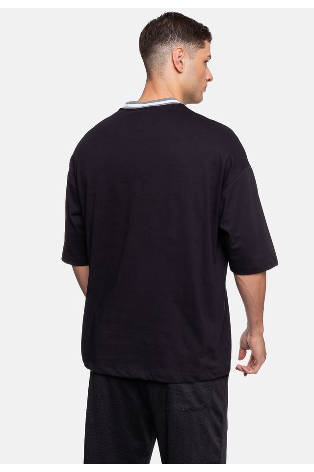 Camiseta-NBA-Oversized-Old-Logo-Brooklyn-Nets-Preta