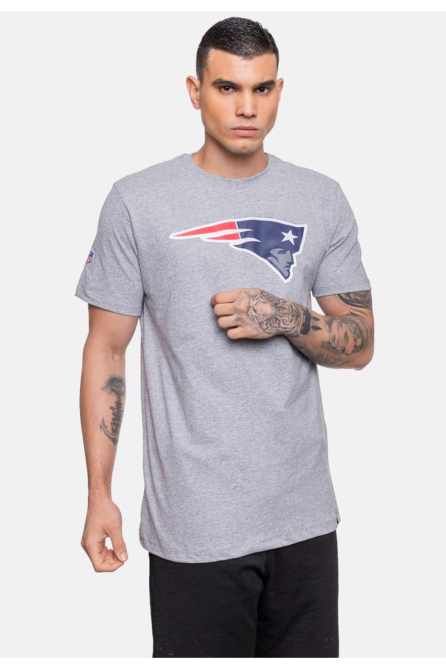 Camiseta-NFL-Masculina-New-England-Patriots-Cinza-Mescla